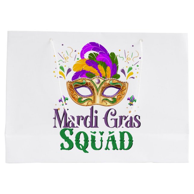 Mardi Gras Squad Large Gift Bag (Back)