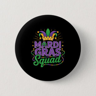Mardi Gras Squad Matching Group Cruise Crew Party  6 Cm Round Badge