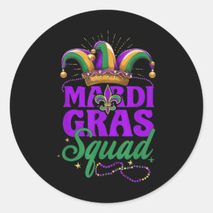 Mardi Gras Squad Matching Group Mardi Gras Cruise Classic Round Sticker