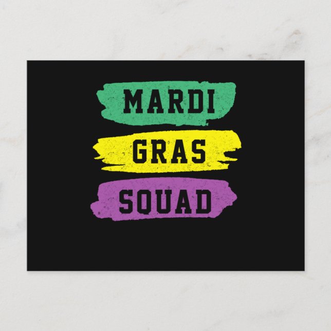 Mardi Gras Squad Street Party Carnival Gift Postcard (Front)