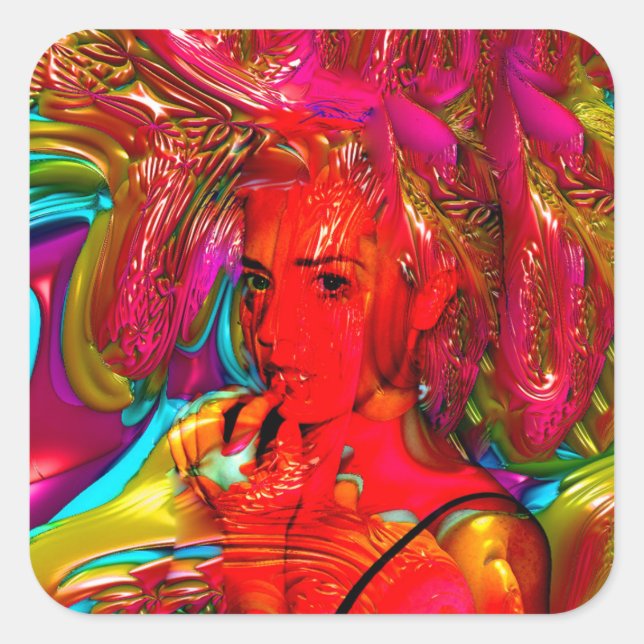 Mardi Gras Square Sticker (Front)