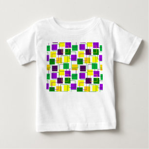 Mardi Gras Squares and Outlines  Baby T-Shirt
