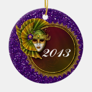 Mardi Gras - SRF Ceramic Tree Decoration