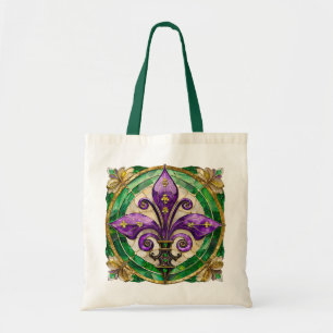Mardi Gras Stained Glass Fleur de lis  Tote Bag
