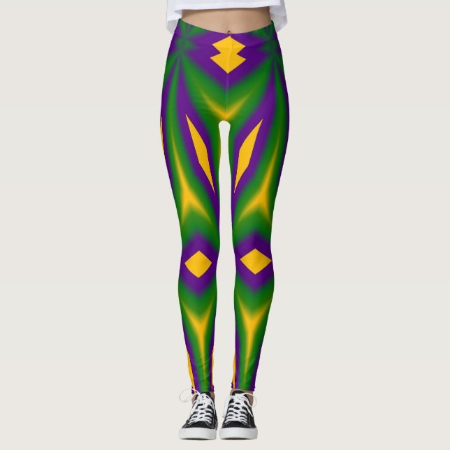 Mardi Gras Stars Leggings (Front)