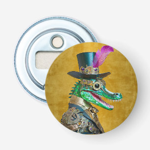 Mardi Gras Steampunk Party Animal Alligator Bottle Opener