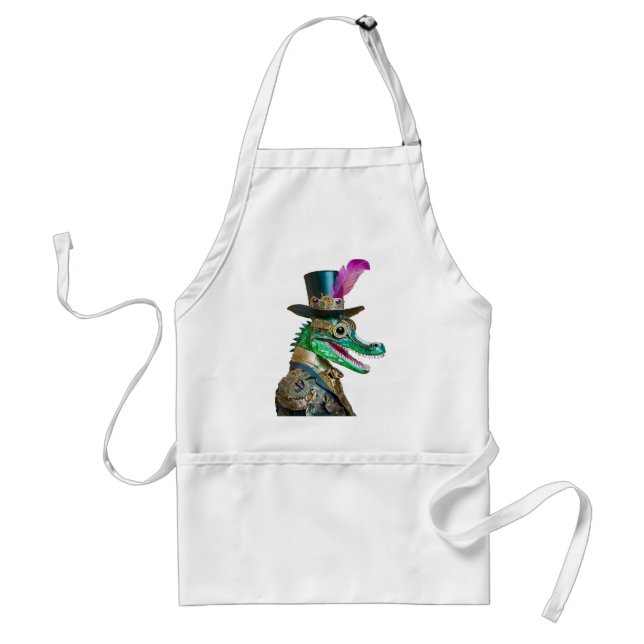 Mardi Gras Steampunk Party Animal Alligator Standard Apron (Front)