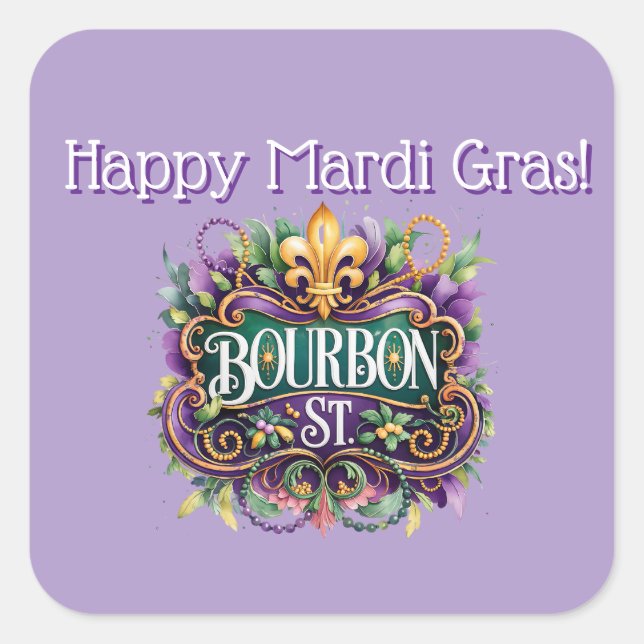 Mardi Gras Sticker (Front)