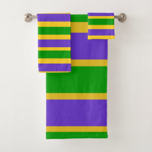 Mardi Gras Stripes Bath Towel Set