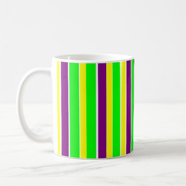 Mardi Gras Stripes Coffee Mug (Left)