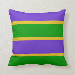 Mardi Gras Stripes Colours Cushion