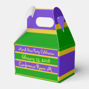 Mardi Gras Stripes Colours Favour Box