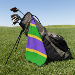 Mardi Gras Stripes Golf Towel
