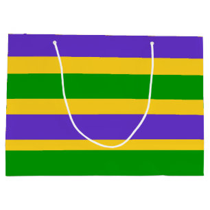 Mardi Gras Stripes Large Gift Bag