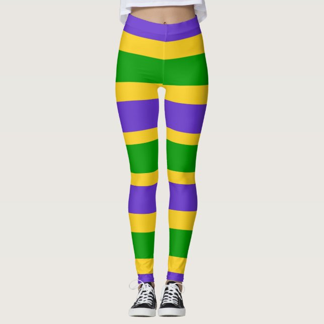 Mardi Gras Stripes leggings (Front)