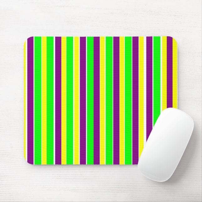 Mardi Gras Stripes Mouse Mat (With Mouse)