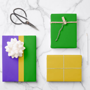 Mardi Gras Stripes Wrapping Paper Sheet