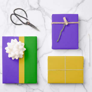 Mardi Gras Stripes Wrapping Paper Sheets