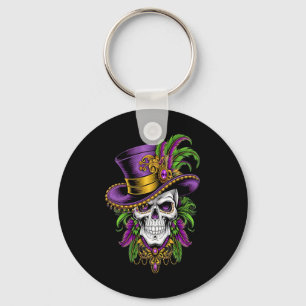 Mardi Gras Sugar Skull Carnival New Orleans Men Wo Key Ring