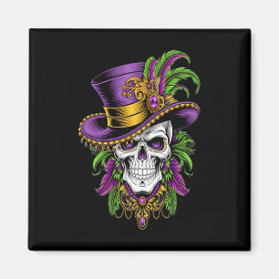 Mardi Gras Sugar Skull Carnival New Orleans Men Wo Magnet