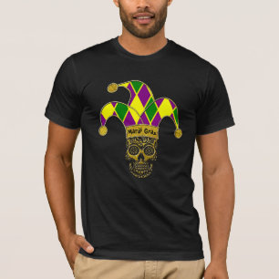Mardi Gras Sugar Skull Jester T-Shirt