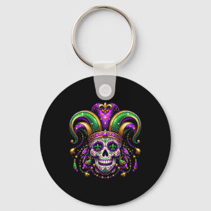 Mardi Gras Sugar Skull Outfit Costume Men Women Ma Key Ring
