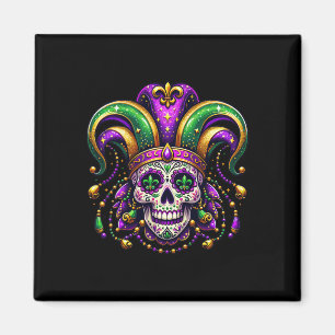 Mardi Gras Sugar Skull Outfit Costume Men Women Ma Magnet