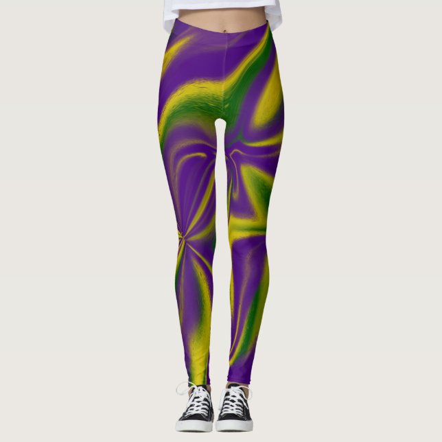 Mardi Gras Swirls Leggings (Front)