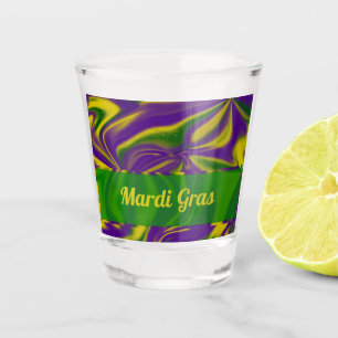 Mardi Gras Swirls Shot Glass