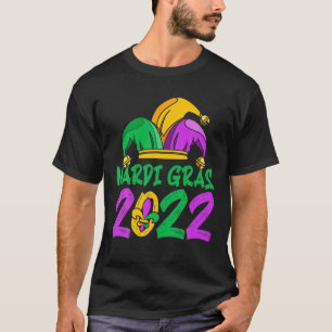 Mardi Gras T Mardi Gras 2022 Beads Mask Feathers T-Shirt