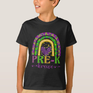 Mardi Gras Teacher Pre-k Krewe Rainbow Leopard Car T-Shirt