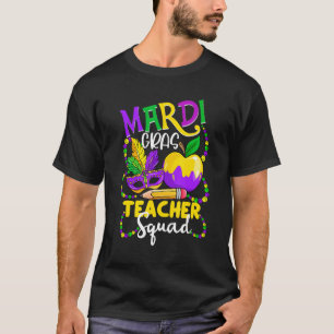 Mardi Gras Teacher Squad Mask Masquerade Festival  T-Shirt