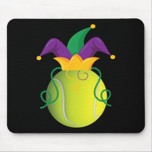 Mardi Gras Tennis Byll Jester Hat Funny Tennis Lov Mouse Mat