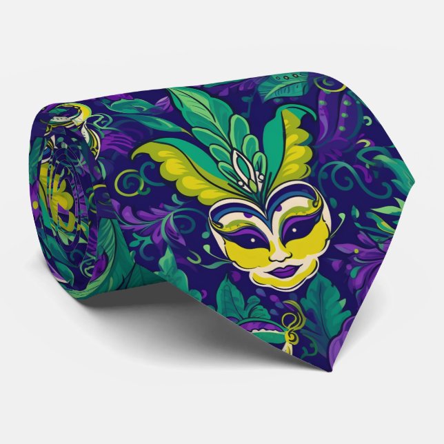 Mardi Gras The MasquerTie Tie (Rolled)