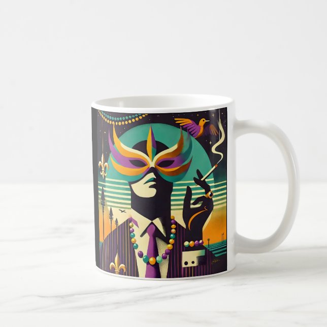 Mardi Gras The Smoking Man Coffee Mug (Right)