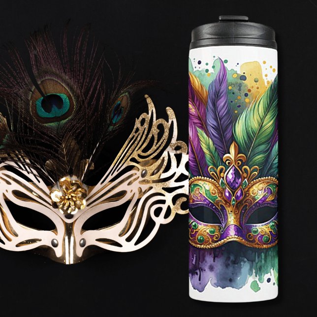 Mardi Gras Thermal Tumbler (Creator Uploaded)