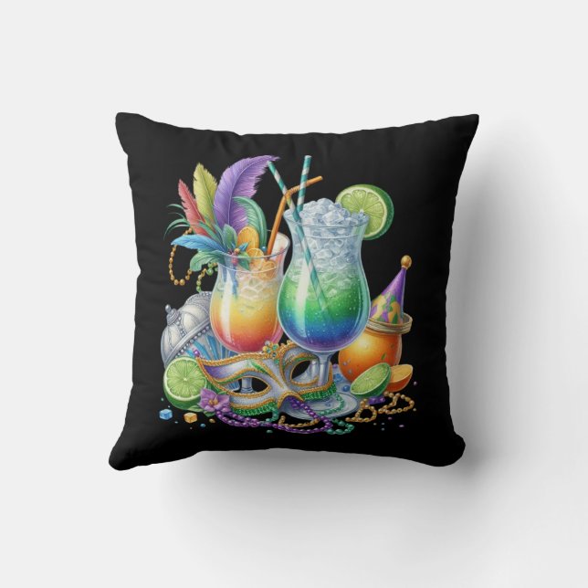 Mardi Gras Throw Pillow (Back)