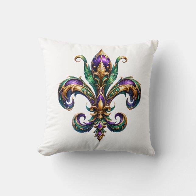 Mardi Gras Throw Pillow (Front)