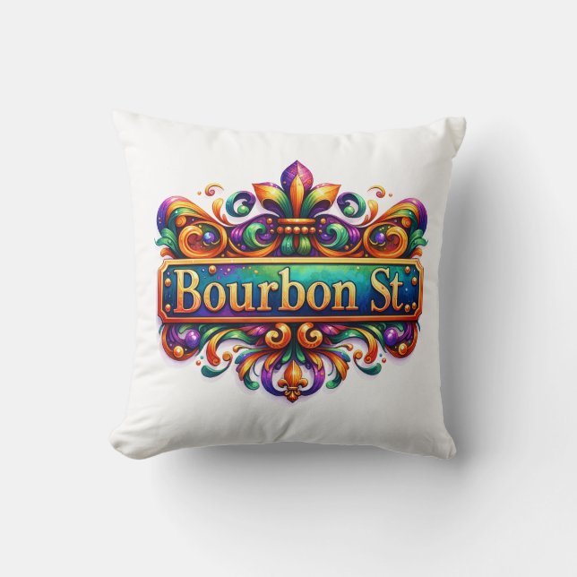 Mardi Gras Throw Pillow (Front)