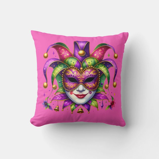 Mardi Gras Throw Pillow (Front)