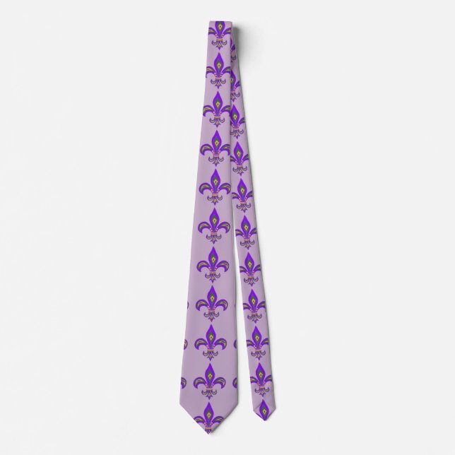 Mardi Gras Tie with Fleur de Lis (Front)