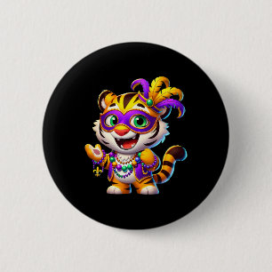 Mardi Gras Tiger Costume Animal New Orleans Party  6 Cm Round Badge