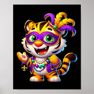 Mardi Gras Tiger Costume Animal New Orleans Party Poster