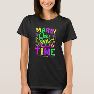Mardi Gras Time Feathered Krewes Mask Mardi Gras F T-Shirt