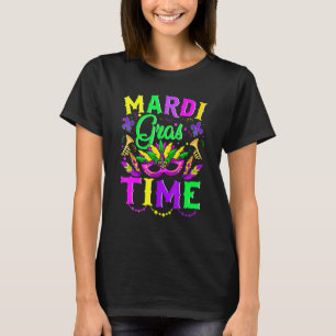 Mardi Gras Time Feathered Krewes Mask Mardi Gras T-Shirt