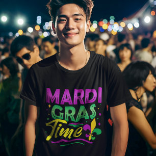 Mardi Gras Time – Festive Carnival Colors T-Shirt