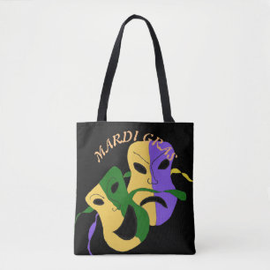 Mardi Gras Tragic, Comic Mask Colourful Tote Bag