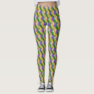 Mardi Gras Tragic Comic Mask Leggings