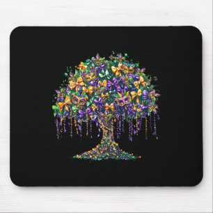 Mardi Gras Tree Beads Fat New Orleans 2025 Carniva Mouse Mat