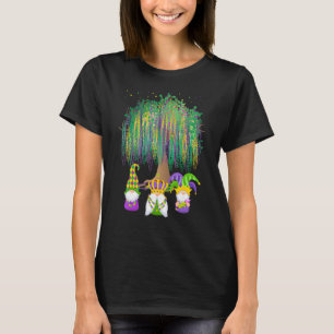 Mardi Gras Tree Beads Gnome New Orleans Festival W T-Shirt